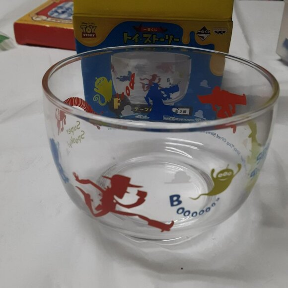 Toy Story Glass Bowl & Ceramic Plate Lot Japan Kuji Prize RARE Disney Halloween - Picture 2 of 10